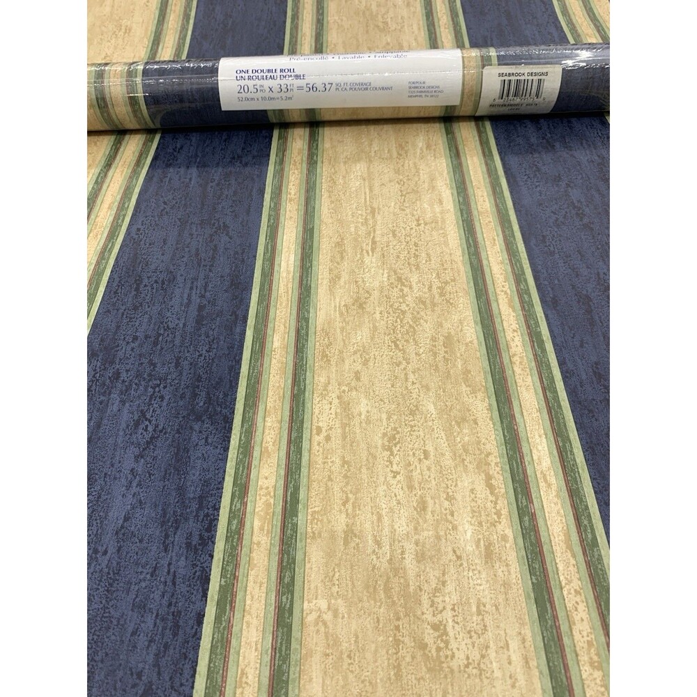 Seabrook Wide Bold Stripes Wallpaper HG575, 20.5” X 11yds